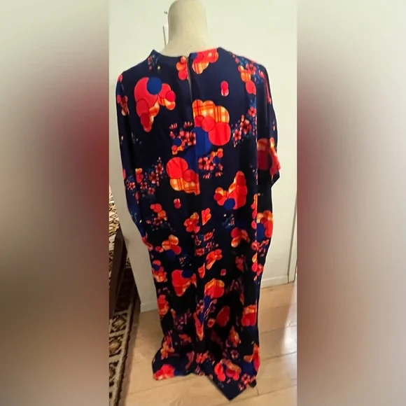 Vintage 70s Kaftan Muumuu Dress Handmade Maxi Flowy - Picture 3 of 6